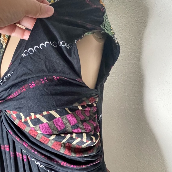 ETRO Milano Sleeveless Twist Front Light Tribal Print Midi Dress Size 42 (US 8) - Picture 7 of 13